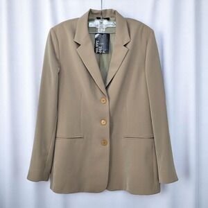 Philippe Adec Beige Blazer Jacket Business Career Chic Woman Size 14 France READ
